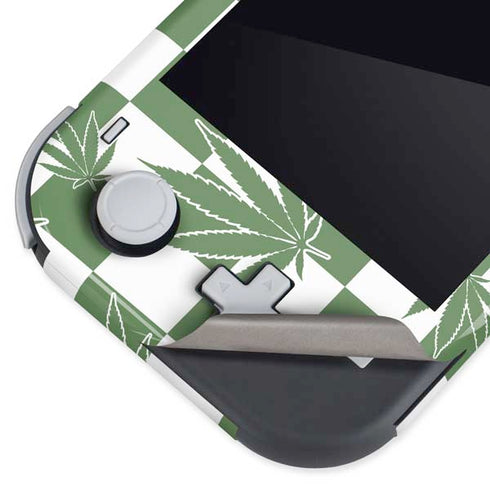 Marijuana Green Checkered Nintendo Switch Lite Skin